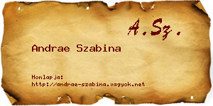 Andrae Szabina névjegykártya